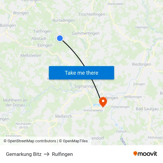 Gemarkung Bitz to Rulfingen map