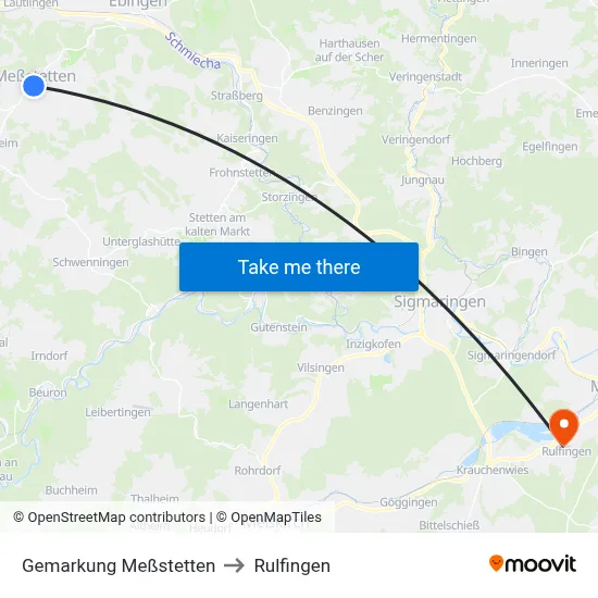 Gemarkung Meßstetten to Rulfingen map
