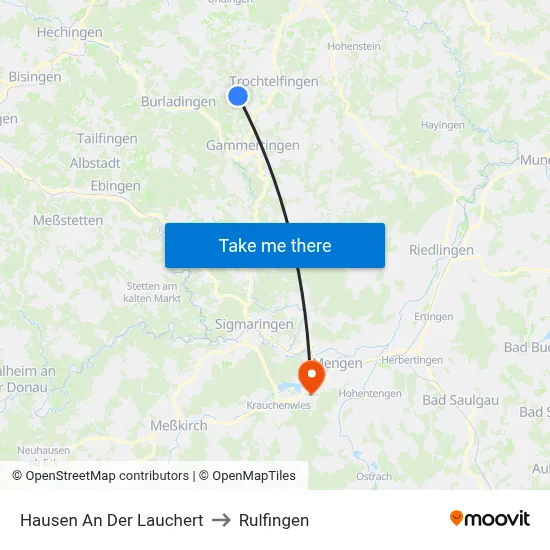 Hausen An Der Lauchert to Rulfingen map