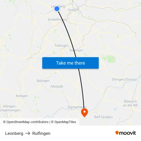 Leonberg to Rulfingen map