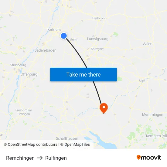 Remchingen to Rulfingen map