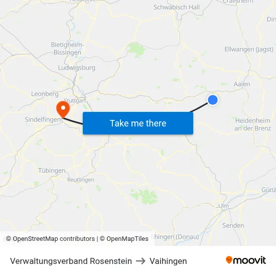 Verwaltungsverband Rosenstein to Vaihingen map