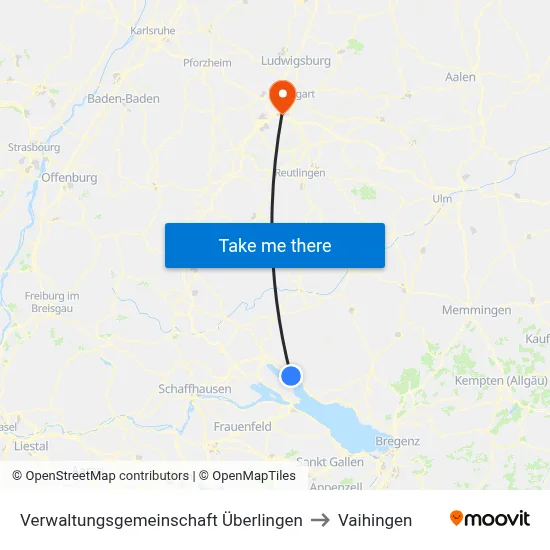 Verwaltungsgemeinschaft Überlingen to Vaihingen map