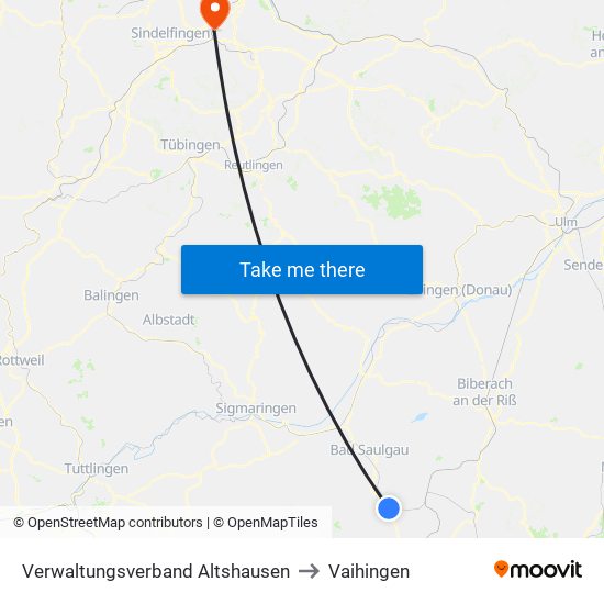Verwaltungsverband Altshausen to Vaihingen map