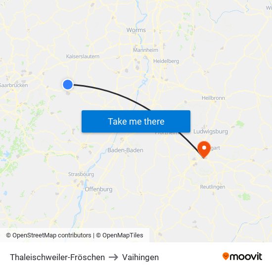 Thaleischweiler-Fröschen to Vaihingen map