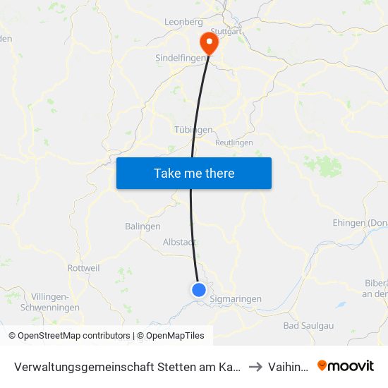 Verwaltungsgemeinschaft Stetten am Kalten Markt to Vaihingen map