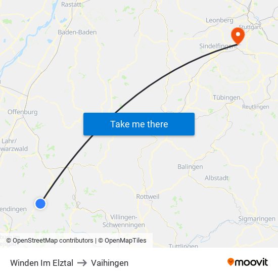 Winden Im Elztal to Vaihingen map