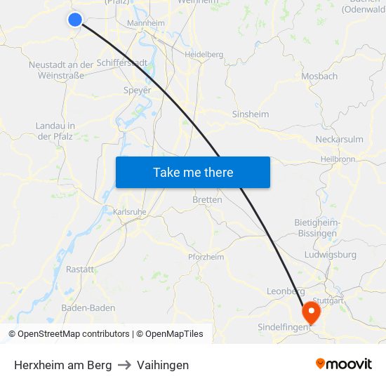 Herxheim am Berg to Vaihingen map