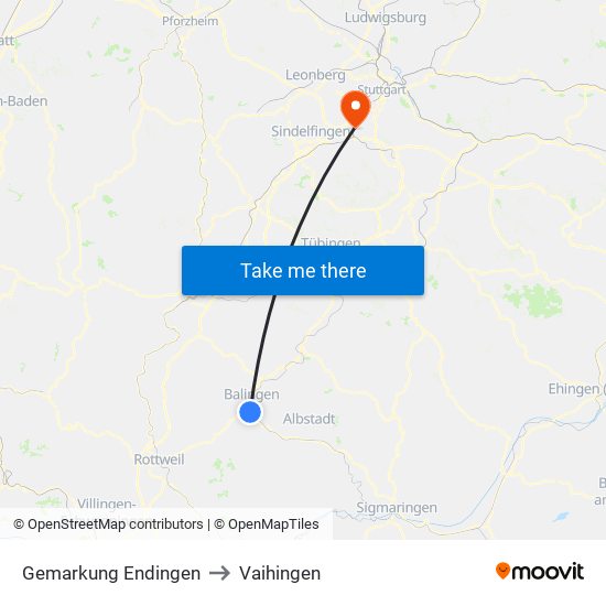 Gemarkung Endingen to Vaihingen map