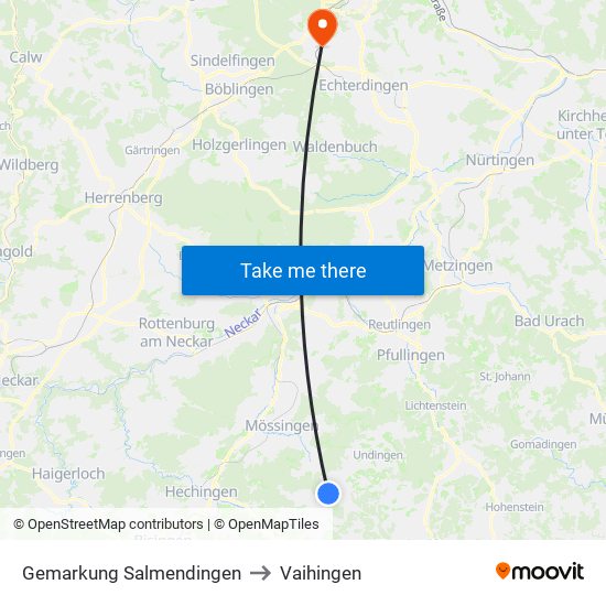 Gemarkung Salmendingen to Vaihingen map