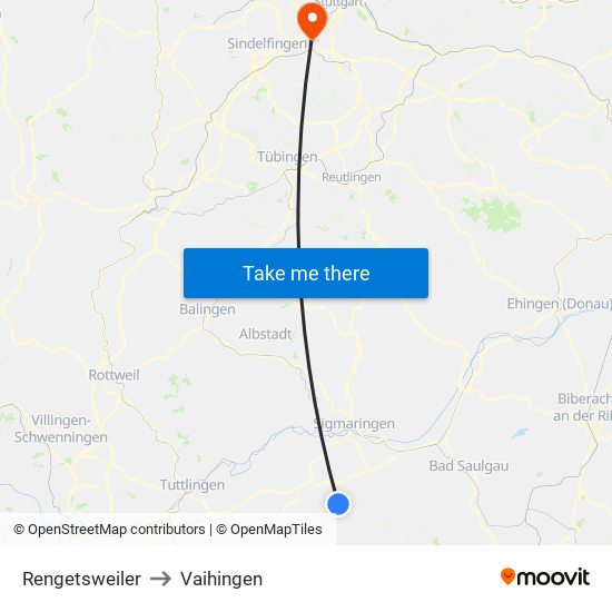 Rengetsweiler to Vaihingen map