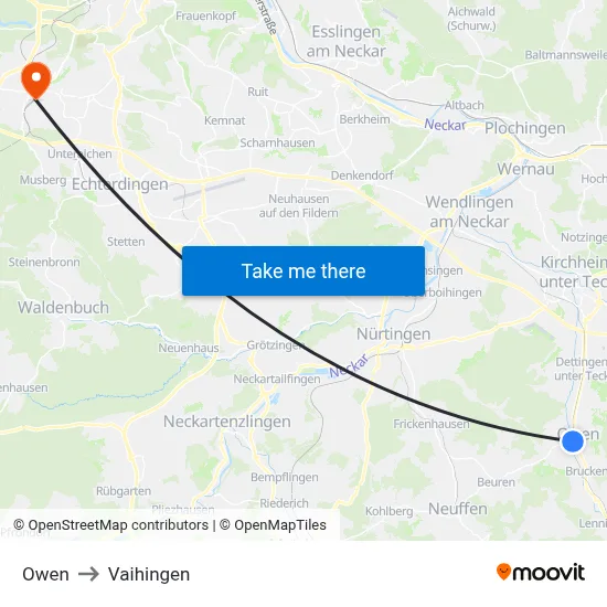 Owen to Vaihingen map