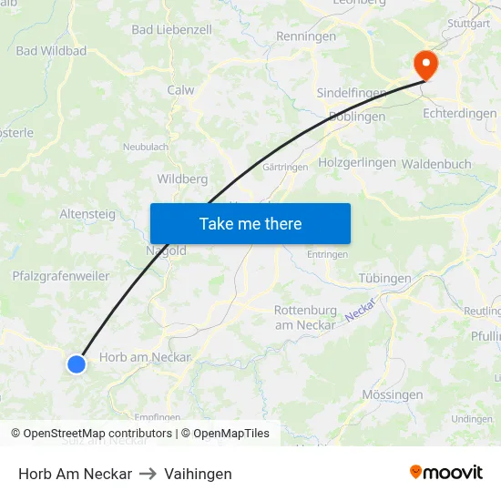 Horb Am Neckar to Vaihingen map