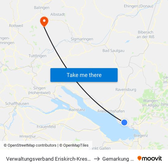 Verwaltungsverband Eriskirch-Kressbronn am Bodensee-Langenargen to Gemarkung Oberdigisheim map