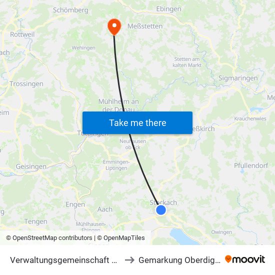 Verwaltungsgemeinschaft Stockach to Gemarkung Oberdigisheim map