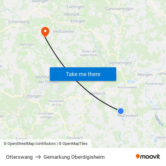 Otterswang to Gemarkung Oberdigisheim map