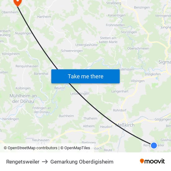 Rengetsweiler to Gemarkung Oberdigisheim map