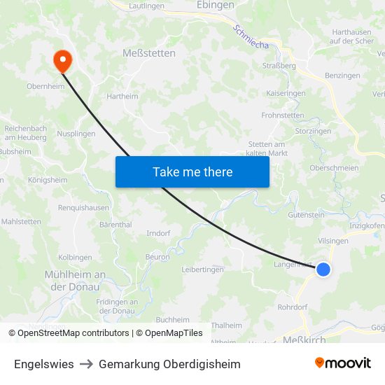 Engelswies to Gemarkung Oberdigisheim map