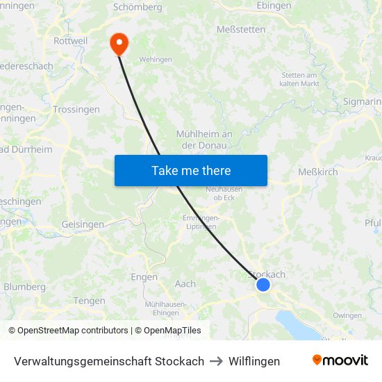 Verwaltungsgemeinschaft Stockach to Wilflingen map