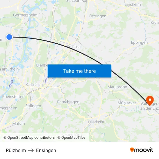 Rülzheim to Ensingen map