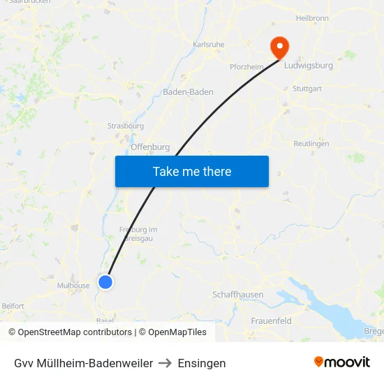 Gvv Müllheim-Badenweiler to Ensingen map