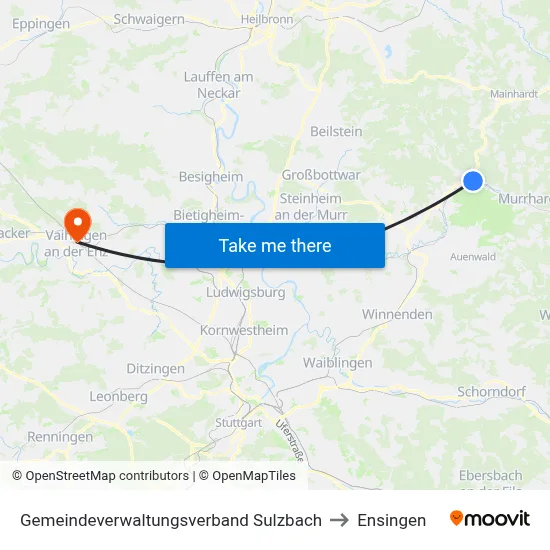 Gemeindeverwaltungsverband Sulzbach to Ensingen map