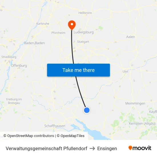 Verwaltungsgemeinschaft Pfullendorf to Ensingen map