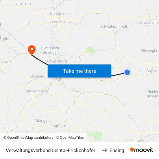 Verwaltungsverband Leintal-Frickenhofer Höhe to Ensingen map