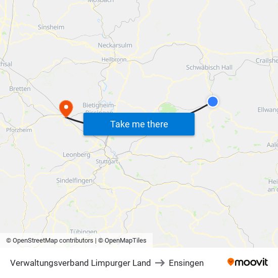 Verwaltungsverband Limpurger Land to Ensingen map