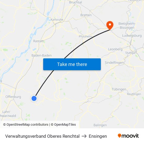 Verwaltungsverband Oberes Renchtal to Ensingen map