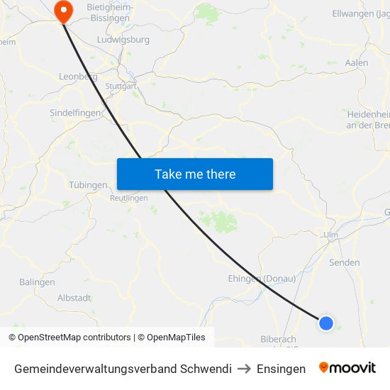 Gemeindeverwaltungsverband Schwendi to Ensingen map