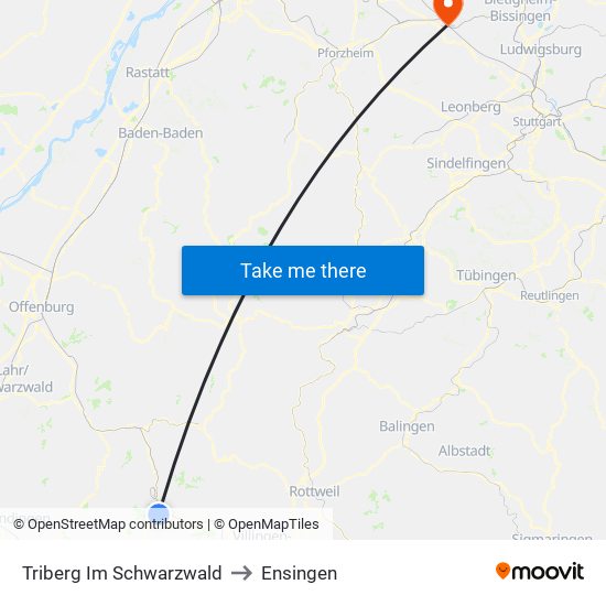 Triberg Im Schwarzwald to Ensingen map