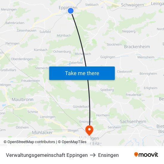 Verwaltungsgemeinschaft Eppingen to Ensingen map