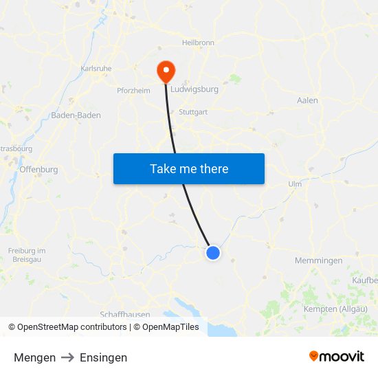 Mengen to Ensingen map