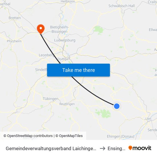 Gemeindeverwaltungsverband Laichinger Alb to Ensingen map