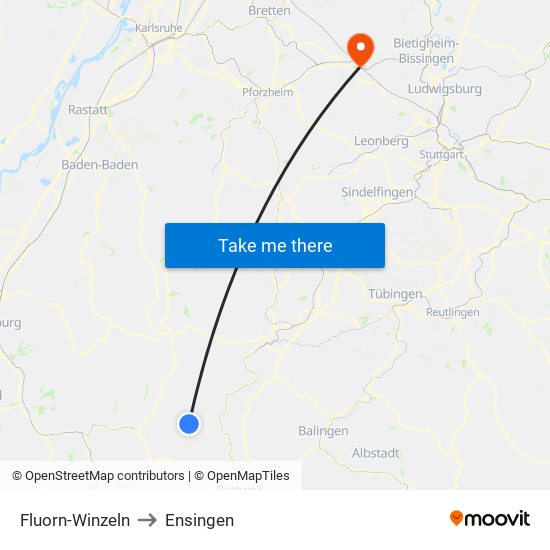 Fluorn-Winzeln to Ensingen map