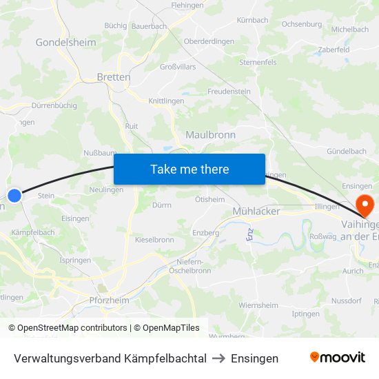 Verwaltungsverband Kämpfelbachtal to Ensingen map