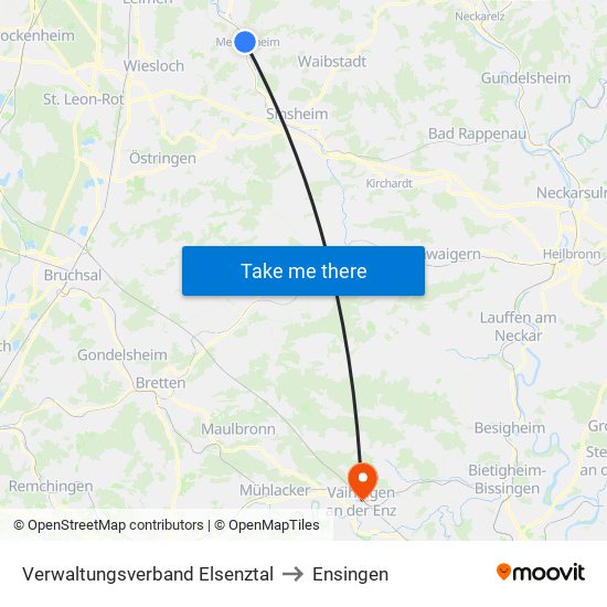 Verwaltungsverband Elsenztal to Ensingen map