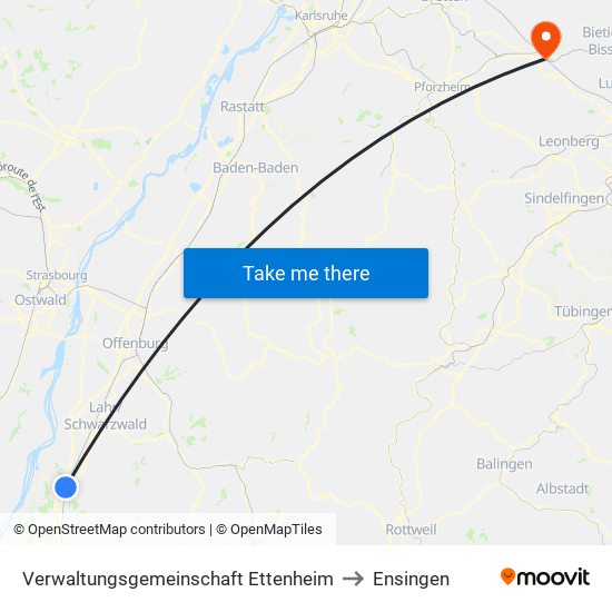 Verwaltungsgemeinschaft Ettenheim to Ensingen map