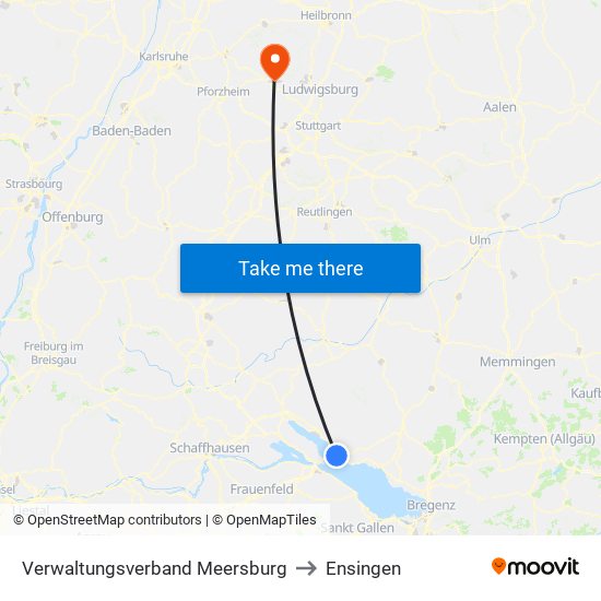 Verwaltungsverband Meersburg to Ensingen map