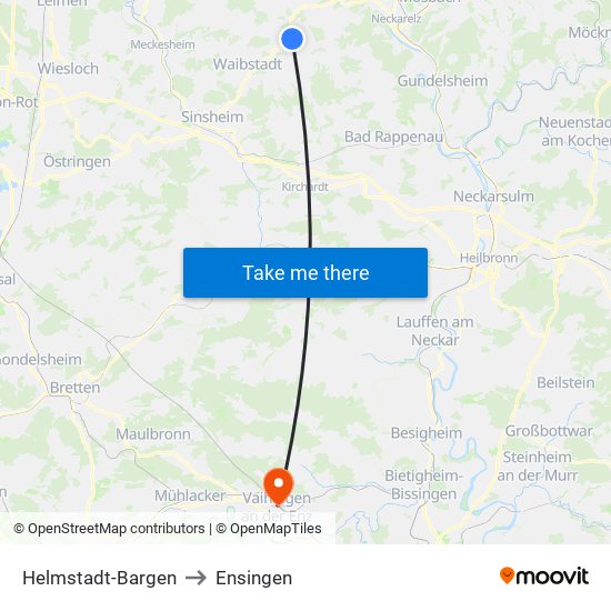 Helmstadt-Bargen to Ensingen map