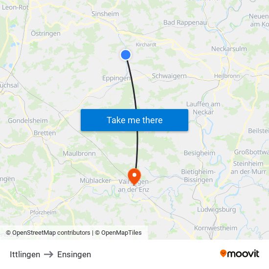 Ittlingen to Ensingen map