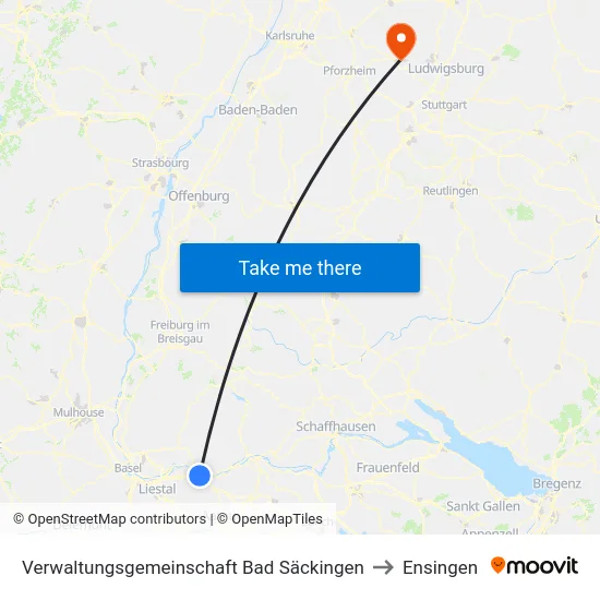 Verwaltungsgemeinschaft Bad Säckingen to Ensingen map