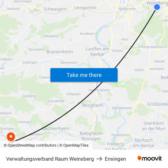 Verwaltungsverband Raum Weinsberg to Ensingen map