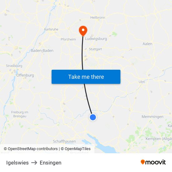 Igelswies to Ensingen map
