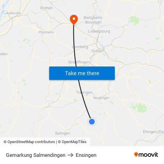 Gemarkung Salmendingen to Ensingen map