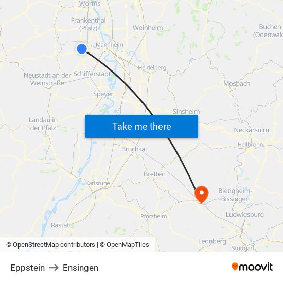 Eppstein to Ensingen map