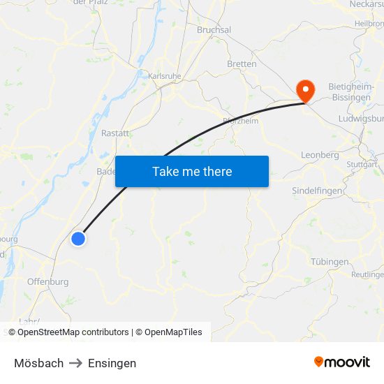 Mösbach to Ensingen map