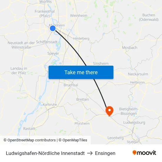 Ludwigshafen-Nördliche Innenstadt to Ensingen map