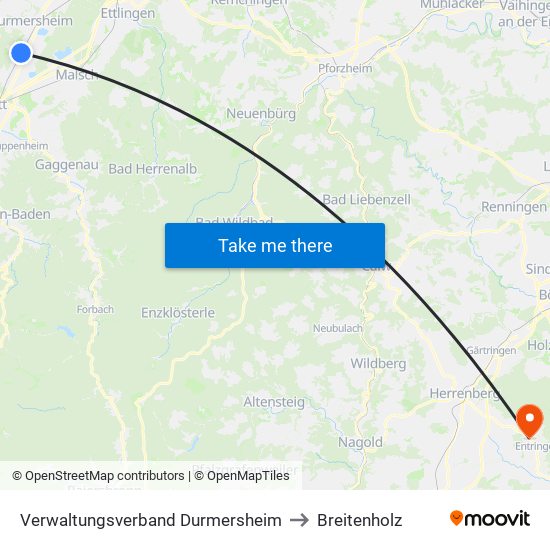 Verwaltungsverband Durmersheim to Breitenholz map